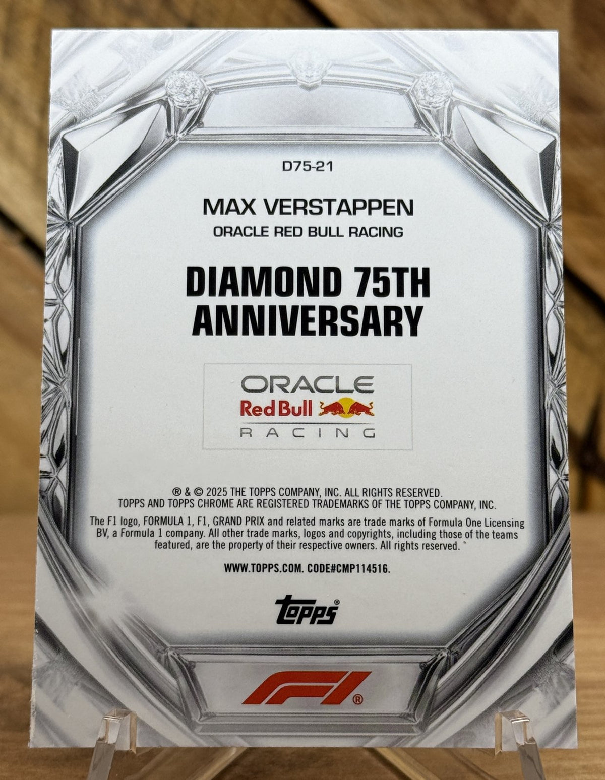 Max Verstappen – Red Bull · 2025 Topps Chrome F1 Diamond 75th Anniversary #D75-21
