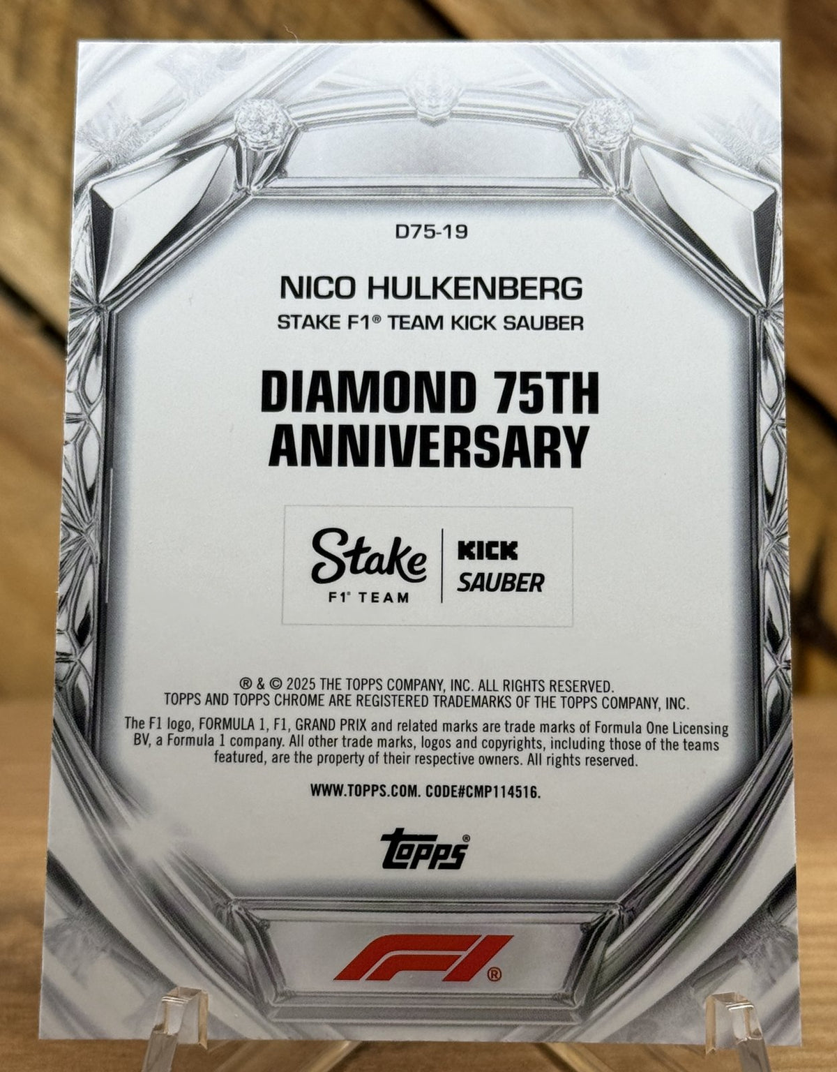 Nico Hulkenberg – Kick Sauber · 2025 Topps Chrome F1 Diamond 75th Anniversary #D75-19