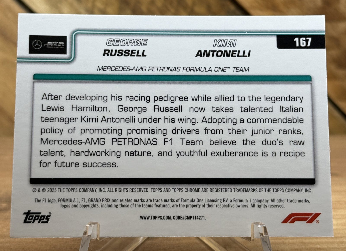 George Russell & Kimi Antonelli – Mercedes · 2025 Topps Chrome F1 #167 Duo