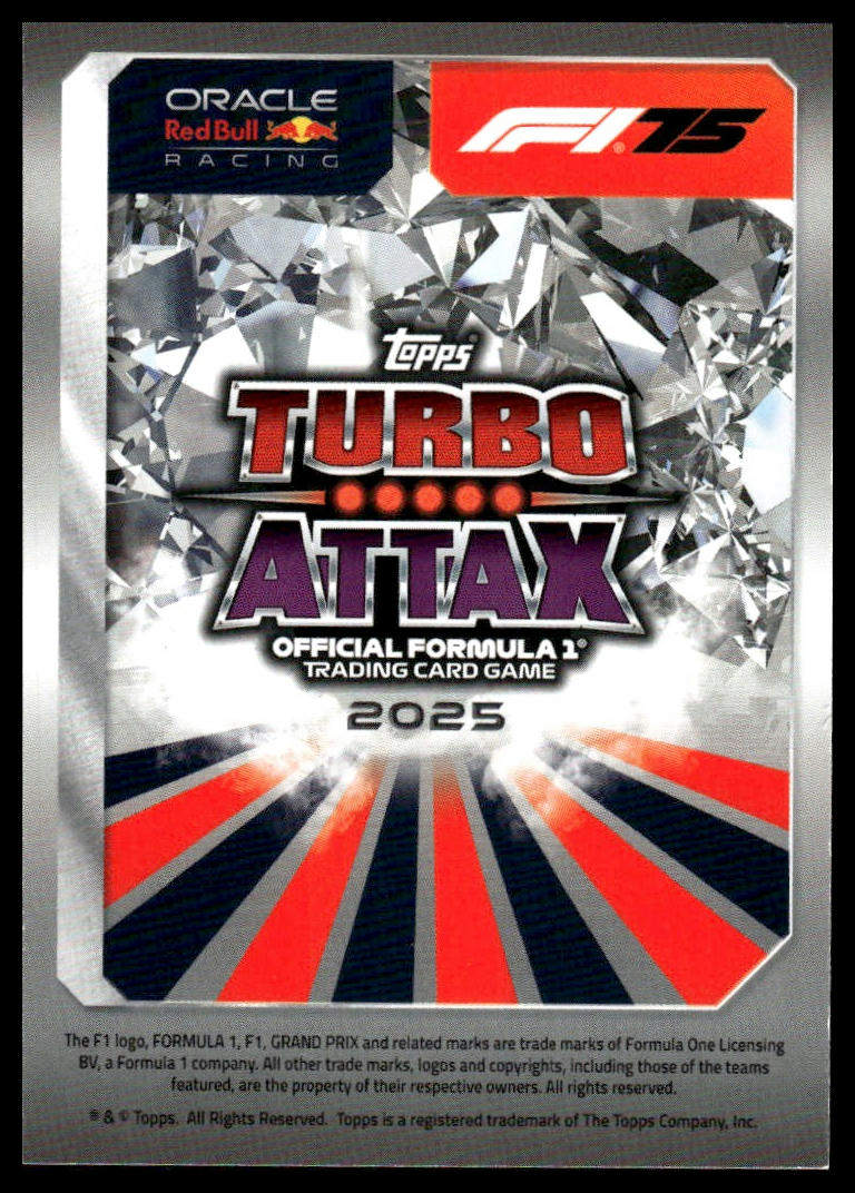 Turbo Attax 2025 #245 Max Verstappen Rain Master back