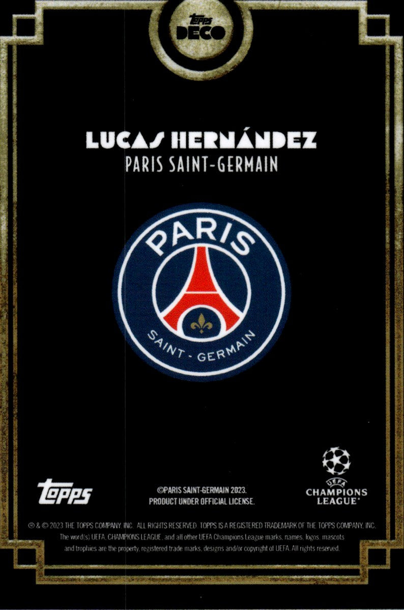 Lucas Hernández – Paris Saint-Germain · 2023-24 Topps Deco UEFA Club Competitions – back