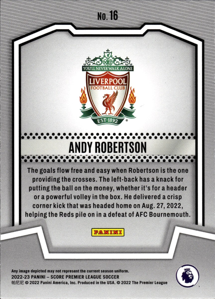 Andy Robertson – Liverpool FC · 2022-23 Panini Score Premier League #16 Score Team – back