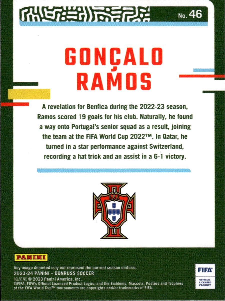 Gonçalo Ramos – Portugal · 2023-24 Panini Donruss Soccer #46 Silver Parallel – back