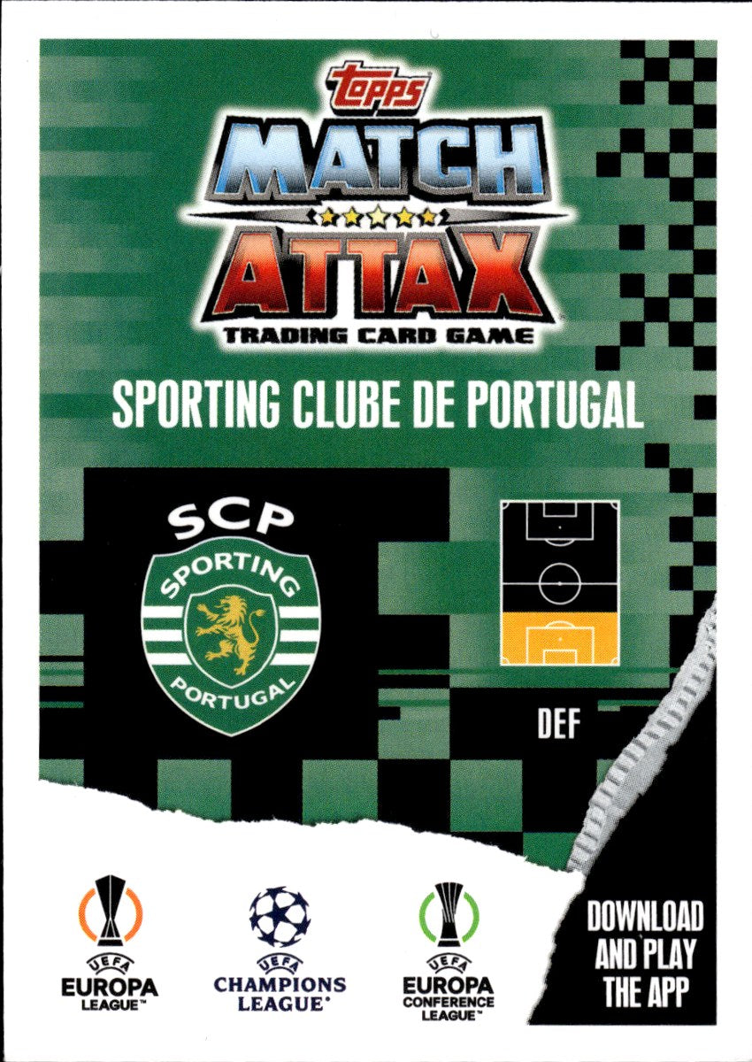 Sebastián Coates – Sporting CP · 2023-24 Topps Match Attax UEFA Club Competitions #291 Captain – back
