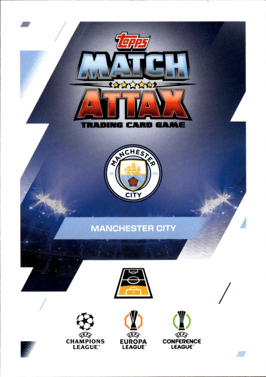Abdukodir Khusanov – Manchester City · 2025-26 Topps Match Attax UEFA Club Competitions #53 Attax Debut – back