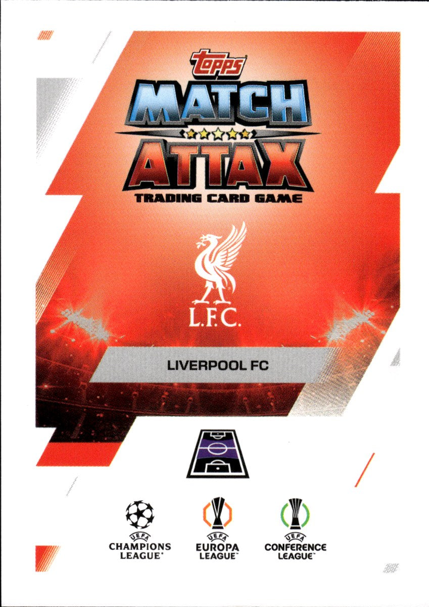 Ryan Gravenberch – Liverpool · 2025-26 Topps Match Attax UEFA Club Competitions #361 All-Action Hero – back