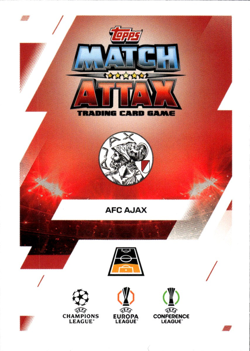 Youri Baas – Ajax · 2025-26 Topps Match Attax UEFA Club Competitions #335 Man of the Match Wildcard – back