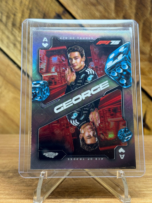 George Russell 2025 Topps Chrome F1 Ace of Trades front