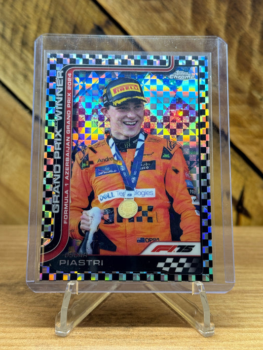 Oscar Piastri 2025 Topps Chrome F1 #109 Checker Flag front