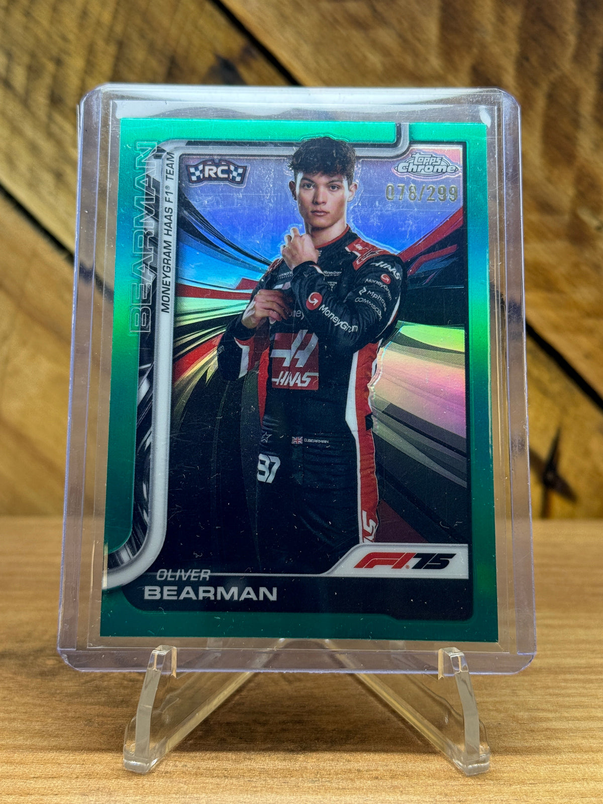 Oliver Bearman 2025 Topps Chrome F1 #14 Teal Refractor front