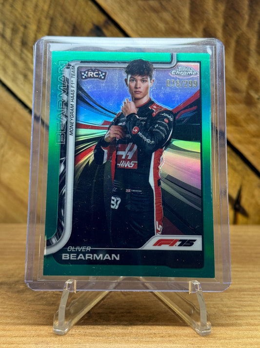 Oliver Bearman 2025 Topps Chrome F1 #14 Teal Refractor front