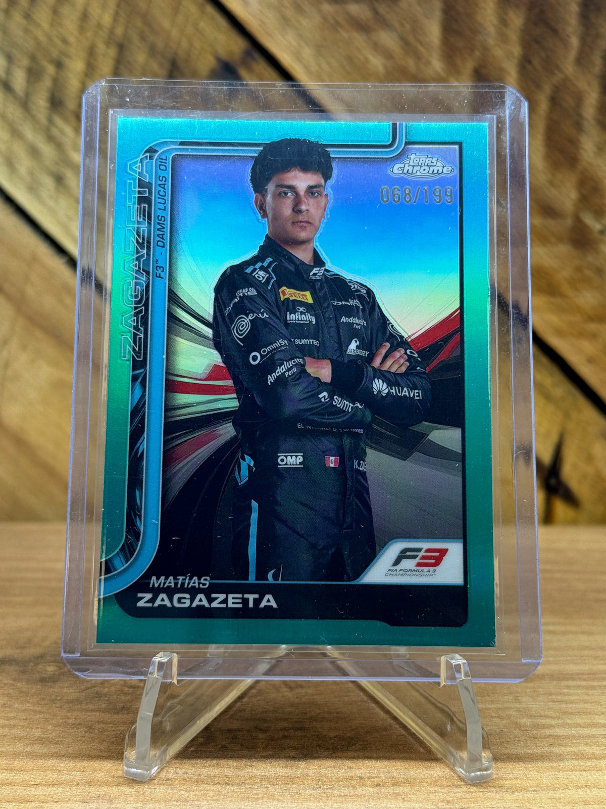 Matias Zagazeta 2025 Topps Chrome F1 #70 Aqua Refractor front