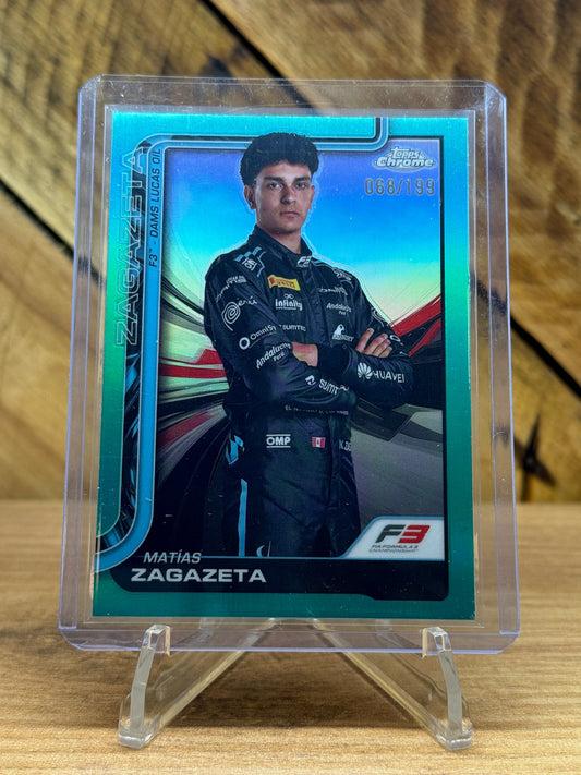 Matias Zagazeta 2025 Topps Chrome F1 #70 Aqua Refractor front