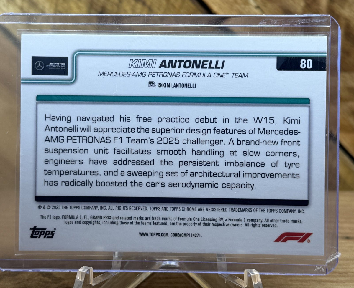 Kimi Antonelli – Mercedes · 2025 Topps Chrome F1 #80 Rookie