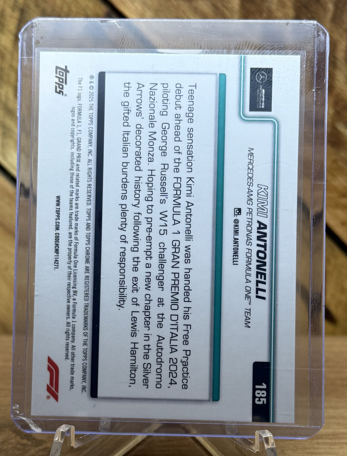 Kimi Antonelli – Mercedes · 2025 Topps Chrome F1 #185 On The Move Rookie