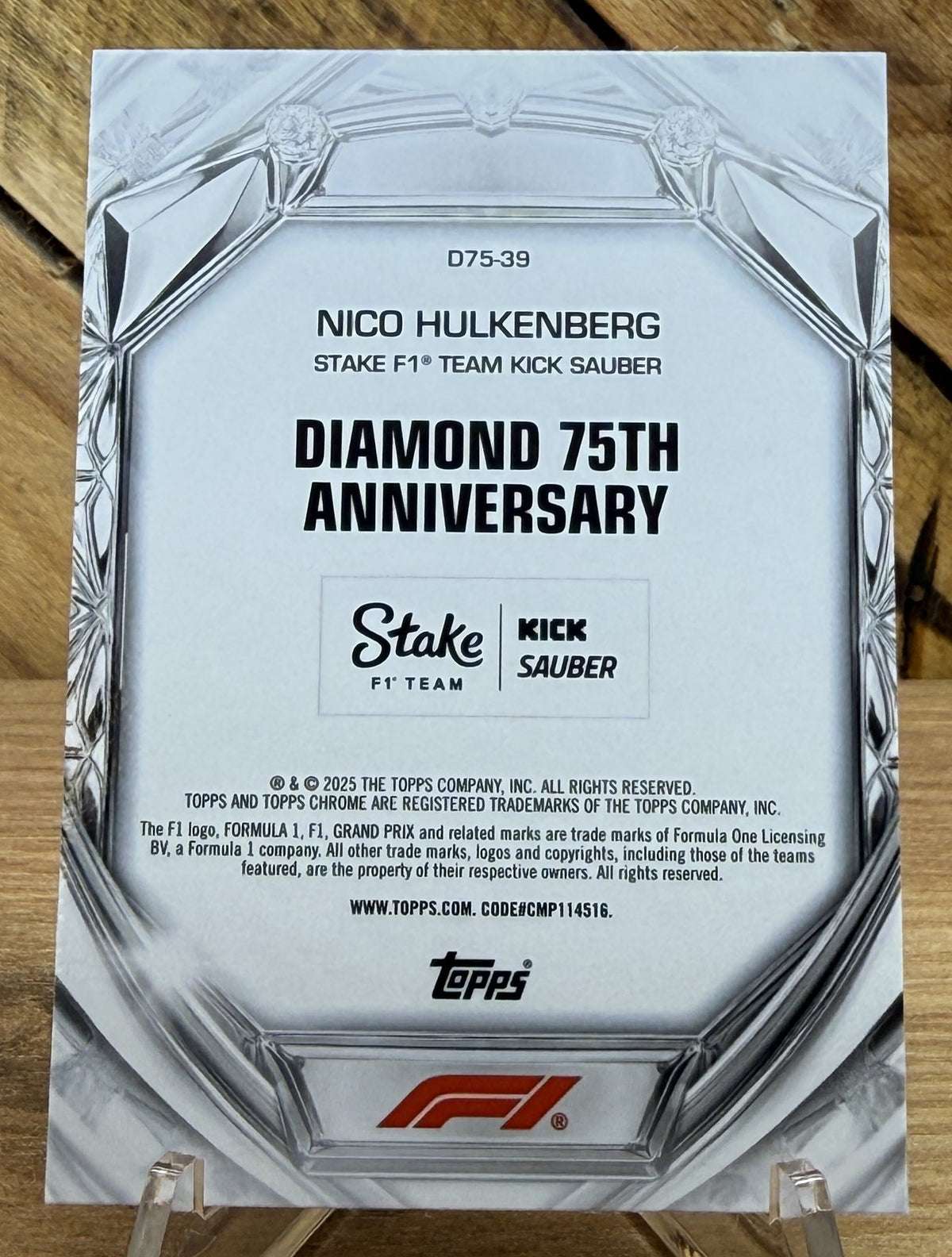 Nico Hulkenberg – Kick Sauber · 2025 Topps Chrome F1 Diamond 75th Anniversary #D75-39