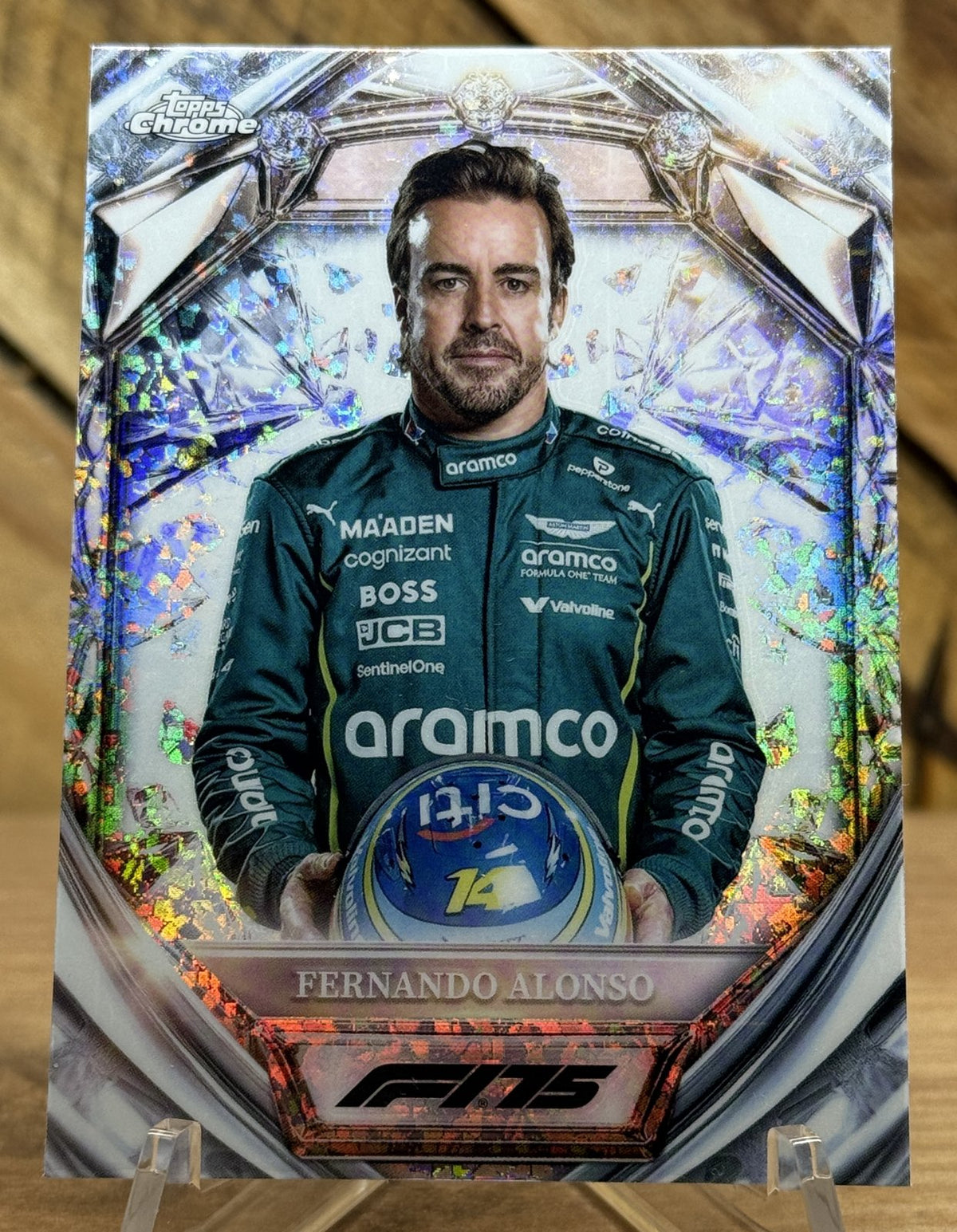 Fernando Alonso – Aston Martin · 2025 Topps Chrome F1 Diamond 75th Anniversary #D75-9