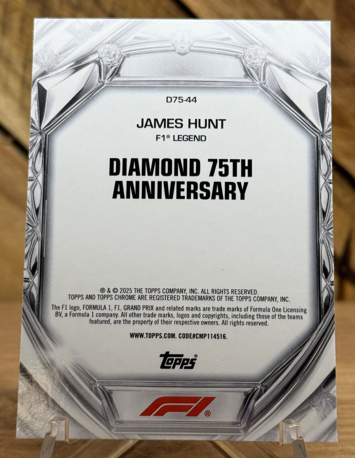 James Hunt · 2025 Topps Chrome F1 Diamond 75th Anniversary #D75-44