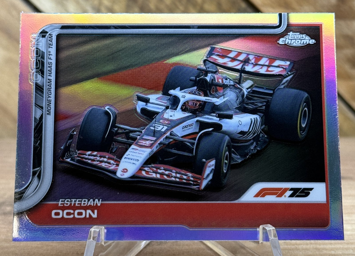 Esteban Ocon – Haas · 2025 Topps Chrome F1 #85 Refractor