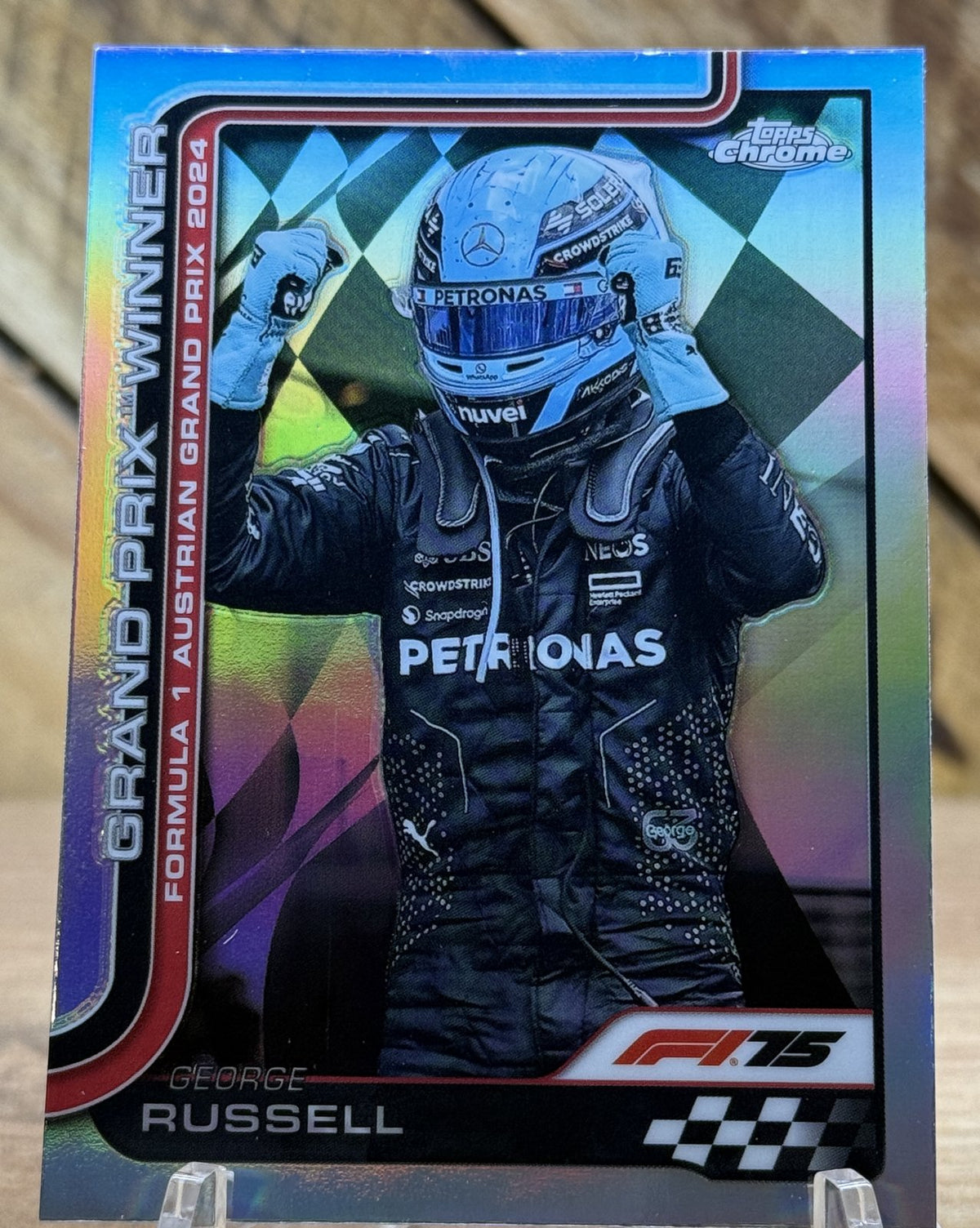 George Russell – Mercedes · 2025 Topps Chrome F1 #103 Grand Prix Winner (Austrian GP 2024) Refractor