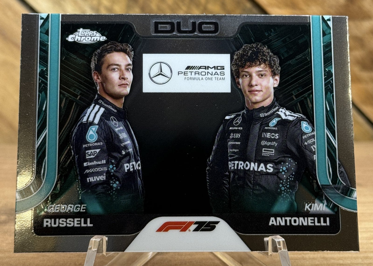 George Russell & Kimi Antonelli – Mercedes · 2025 Topps Chrome F1 #167 Duo