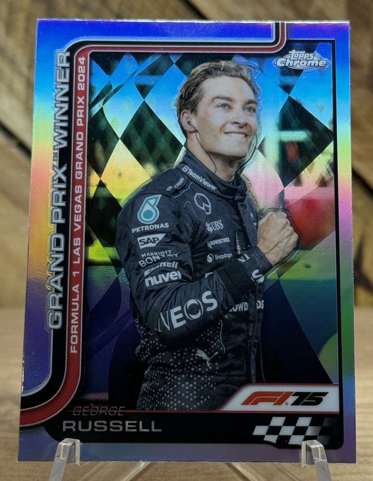 George Russell – Mercedes · 2025 Topps Chrome F1 #114 Grand Prix Winner (Las Vegas GP 2024) Refractor