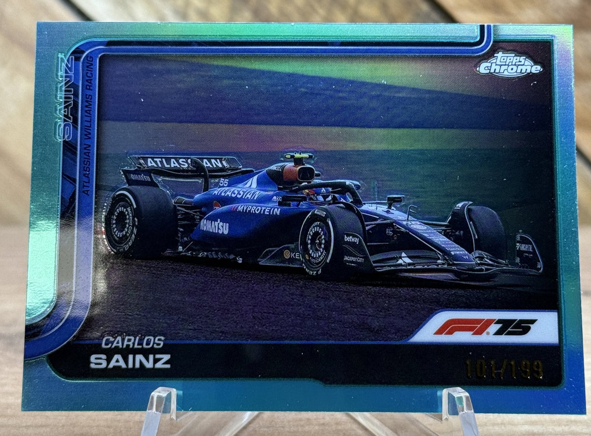 Carlos Sainz – Williams · 2025 Topps Chrome F1 #90 Aqua Refractor /199