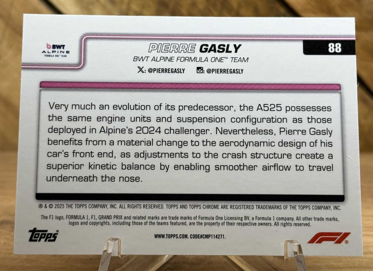 Pierre Gasly – Alpine · 2025 Topps Chrome F1 #88 Green Refractor /299