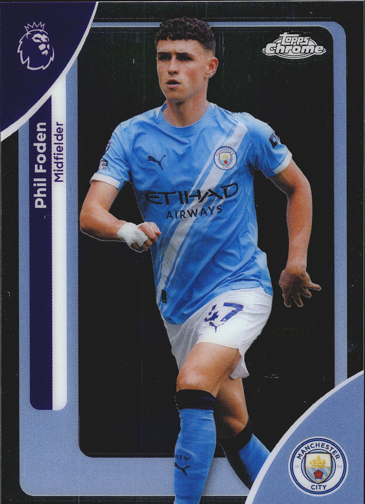 2025-26 Topps Chrome Premier League #124 Phil Foden – Manchester City – front