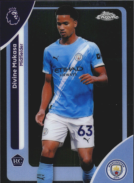 2025-26 Topps Chrome Premier League #128 Divine Mukasa RC – Manchester City – front