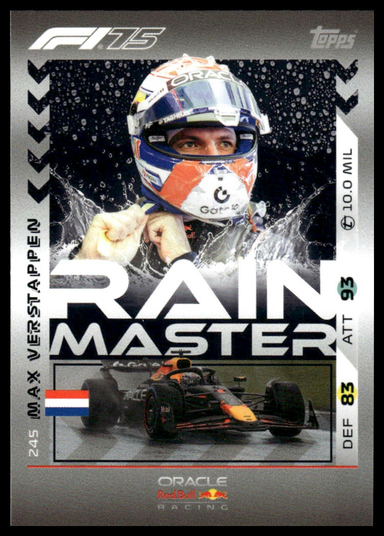 Turbo Attax 2025 #245 Max Verstappen Rain Master front