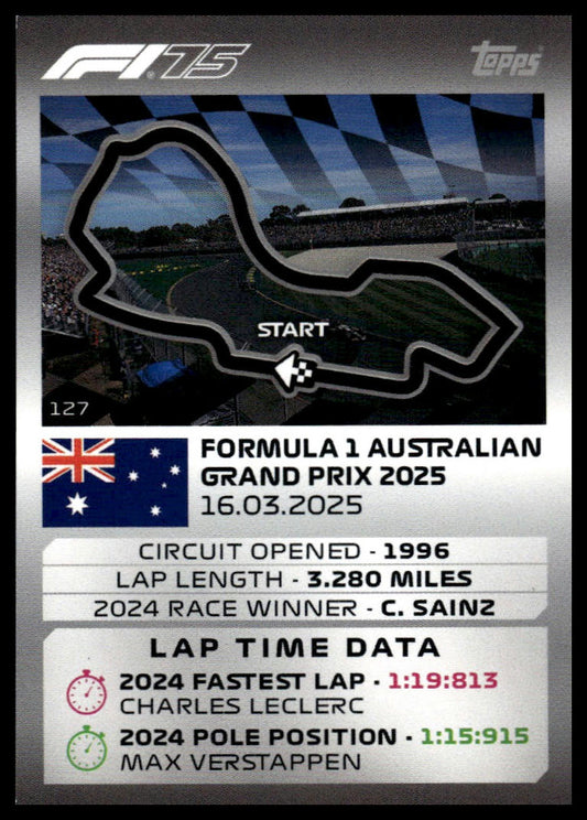 Turbo Attax 2025 #127 Australian Grand Prix front