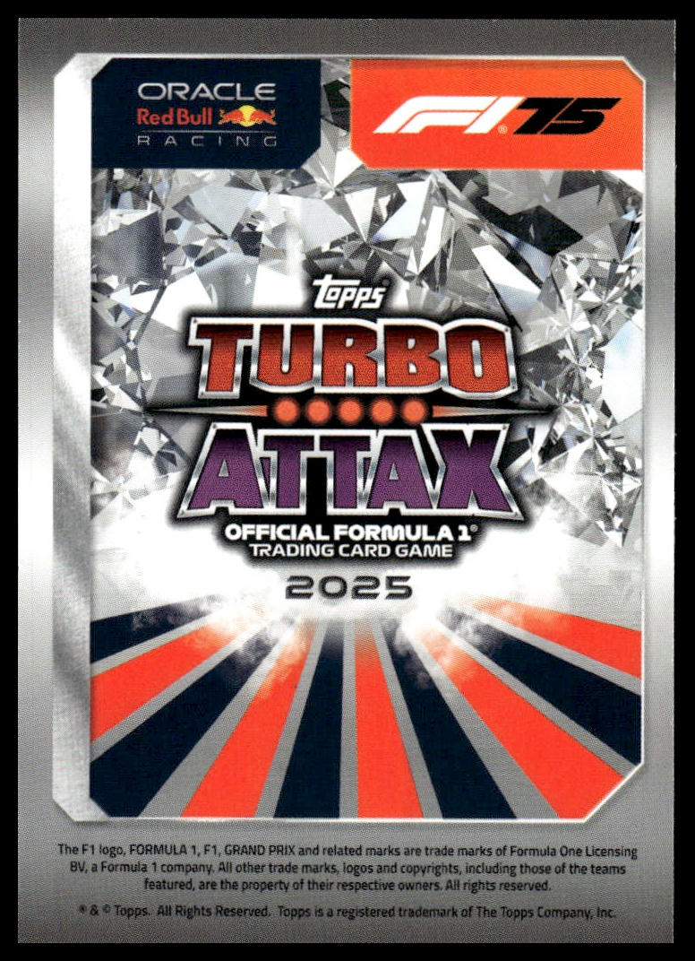 Turbo Attax 2025 #152 Max Verstappen Sprint Superstar back