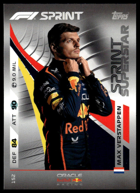 Turbo Attax 2025 #152 Max Verstappen Sprint Superstar front