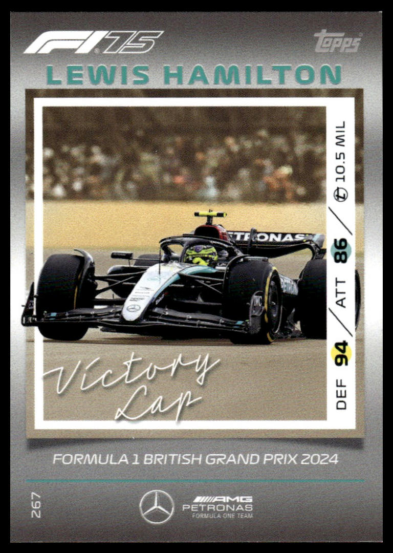 Turbo Attax 2025 #267 Lewis Hamilton Victory Lap front