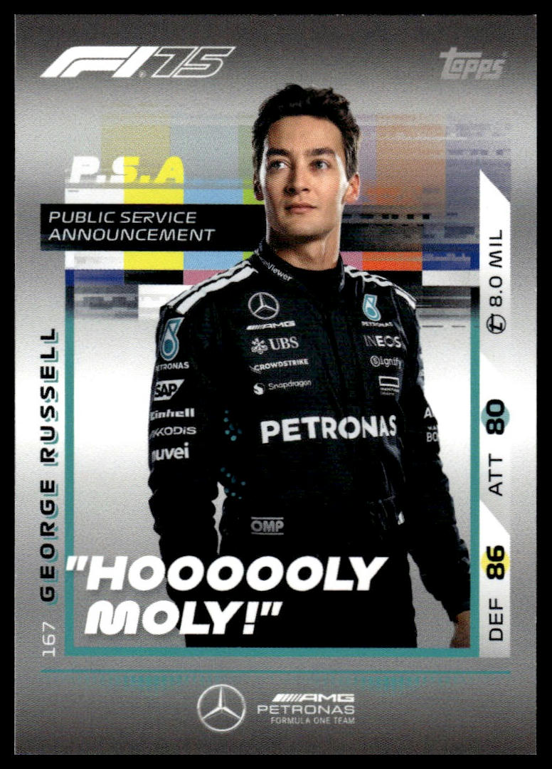 Turbo Attax 2025 #167 George Russell PSA front
