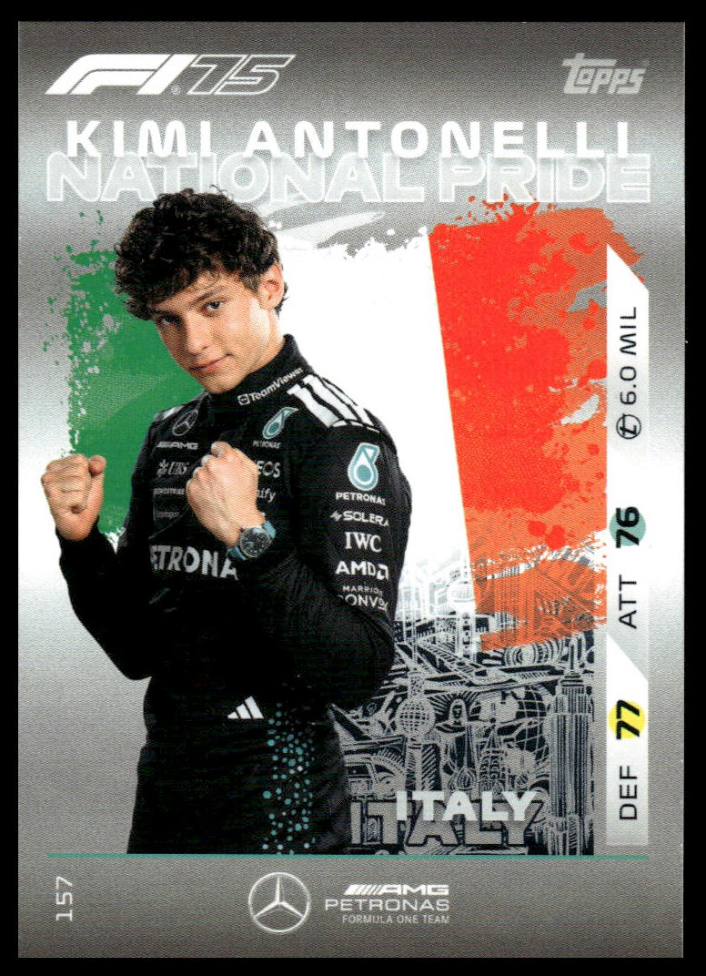 Turbo Attax 2025 #157 Kimi Antonelli National Pride front