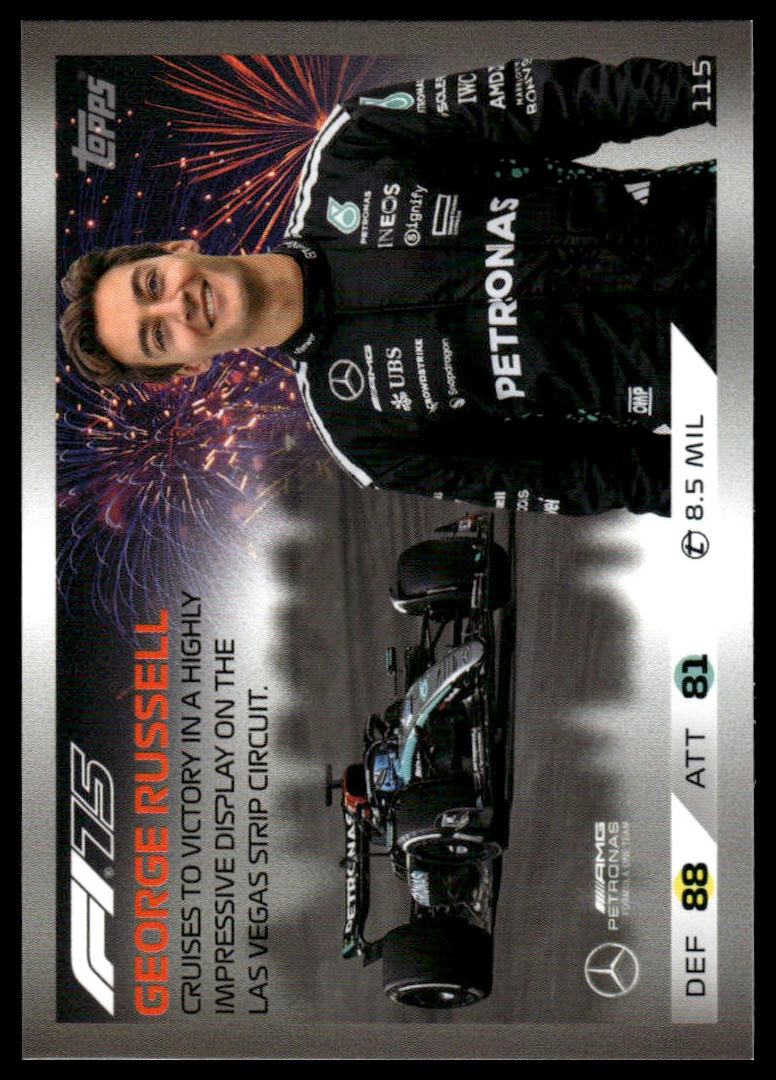 Turbo Attax 2025 #115 George Russell Highlights front