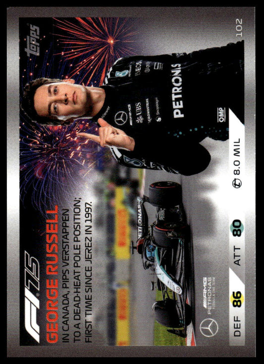 Turbo Attax 2025 #102 George Russell Highlights front