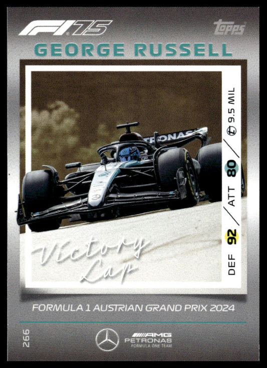 Turbo Attax 2025 #266 George Russell Victory Lap front