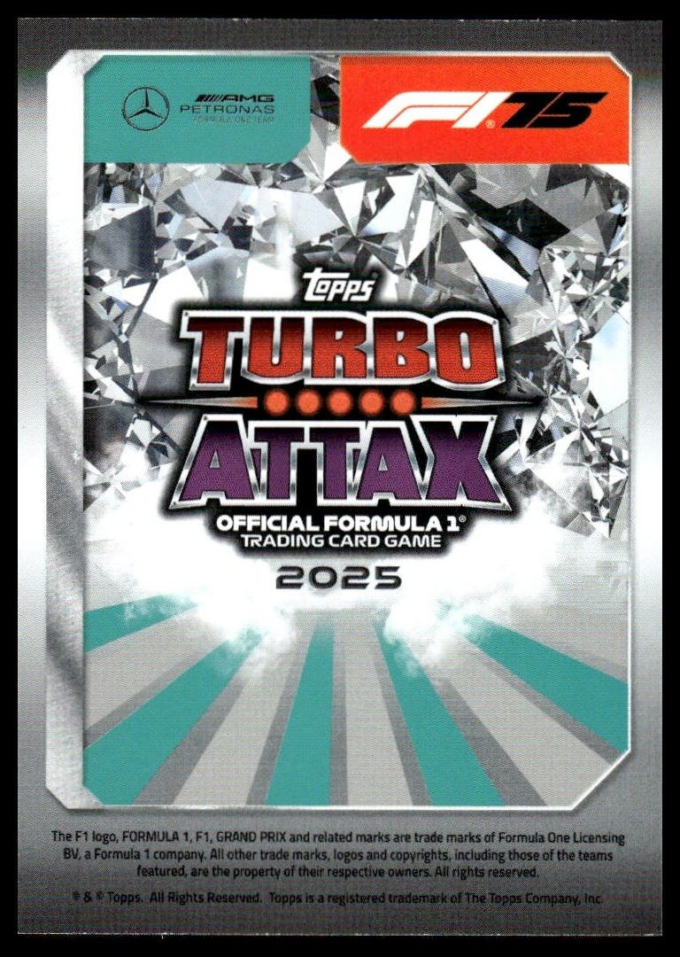 Turbo Attax 2025 #38 Mercedes F1 W16 back