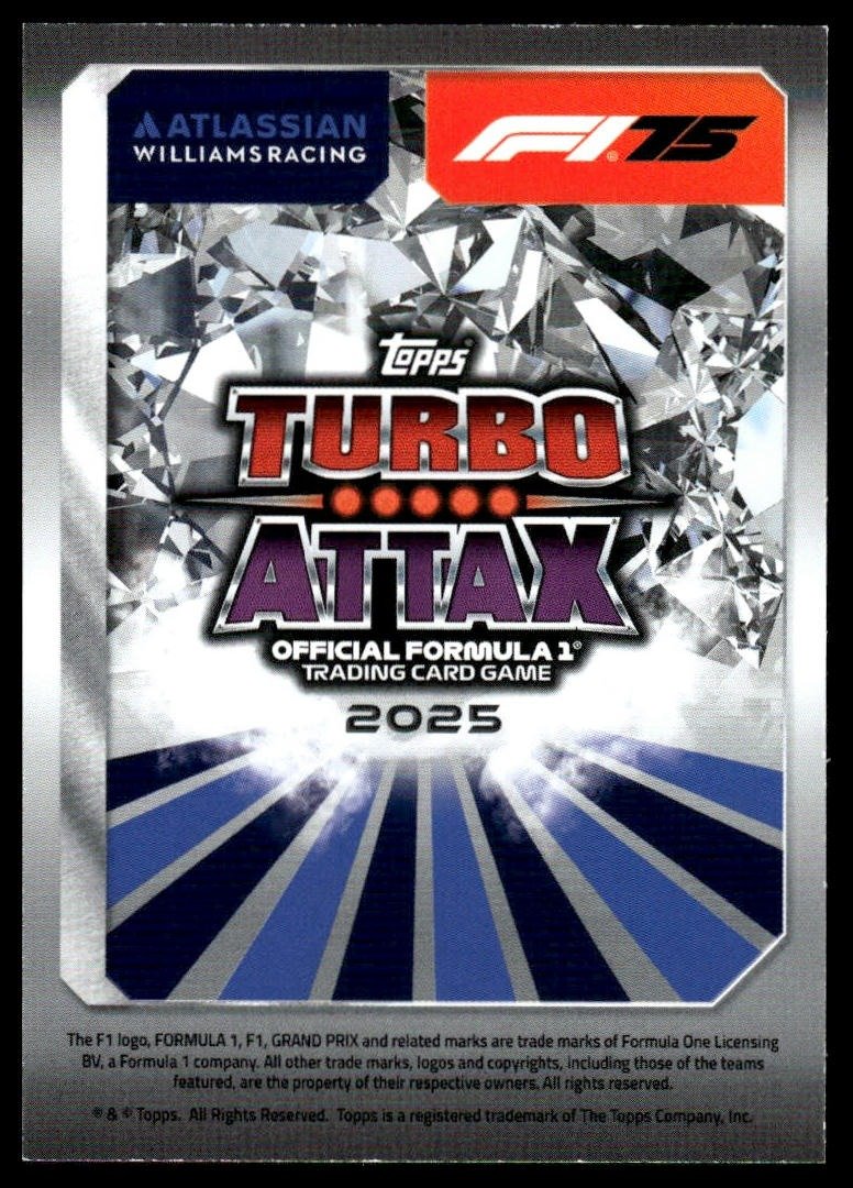 Turbo Attax 2025 #125 Alex Albon back