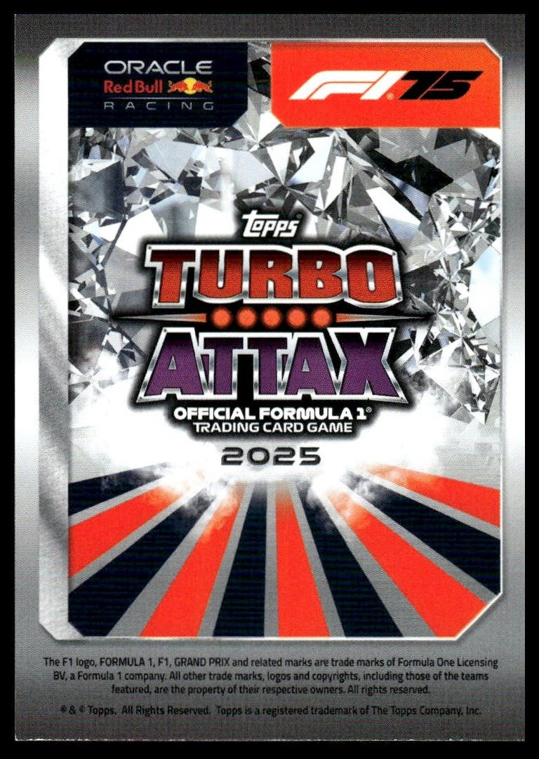 Turbo Attax 2025 #120 Max Verstappen back
