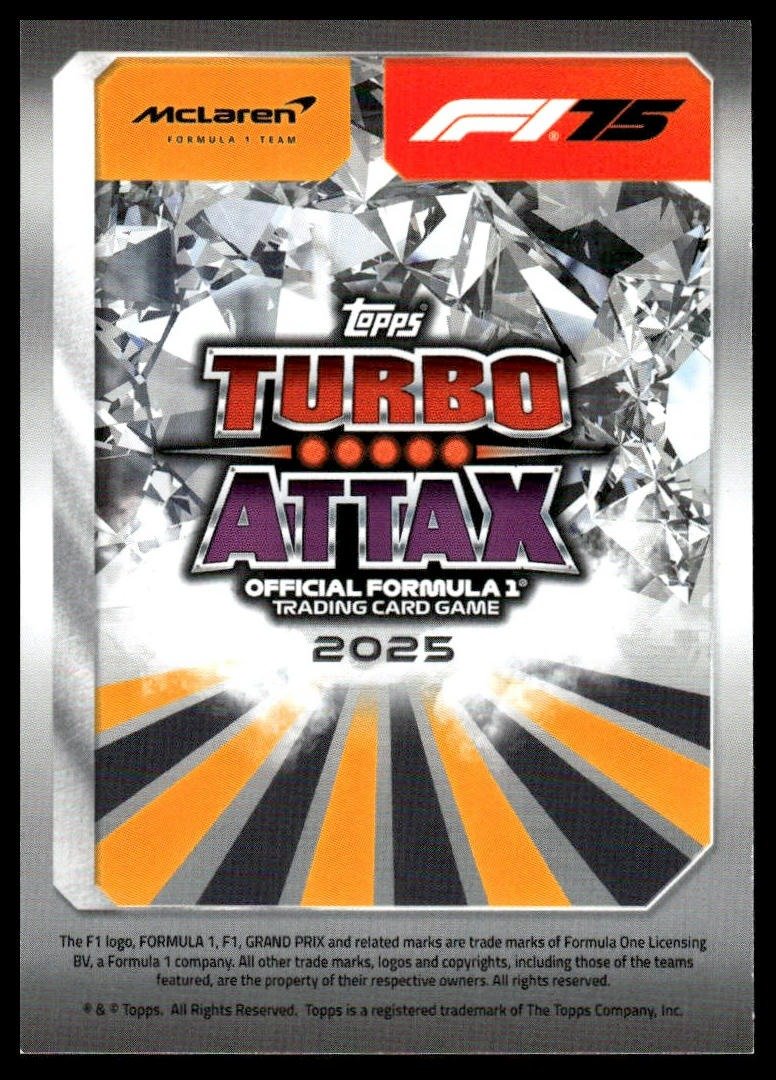 Turbo Attax 2025 #169 Oscar Piastri back