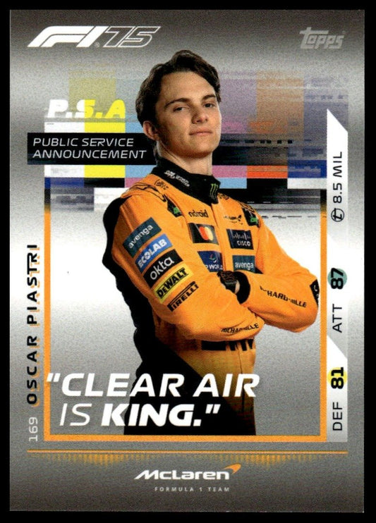 Turbo Attax 2025 #169 Oscar Piastri front