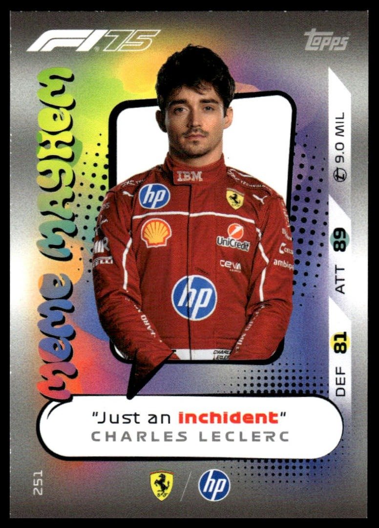 Turbo Attax 2025 #251 Charles Leclerc front