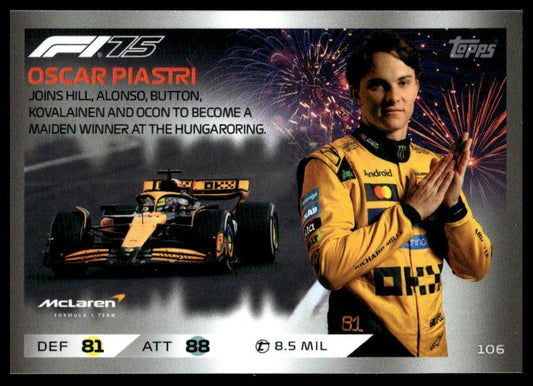 Turbo Attax 2025 #106 Oscar Piastri front