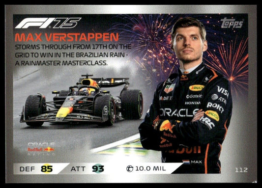 Turbo Attax 2025 #112 Max Verstappen front