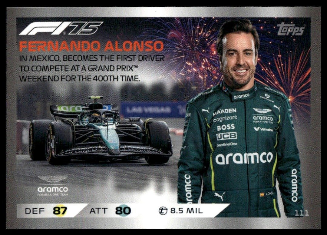 Turbo Attax 2025 #111 Fernando Alonso front