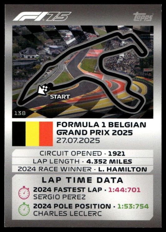 Turbo Attax 2025 #138 Belgian Grand Prix front